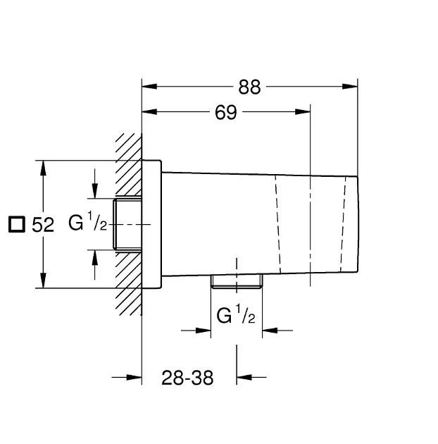 Grohe - Euphoria Cube - Zuhany kifolyó könyök - 26370DL0 – 2. kép