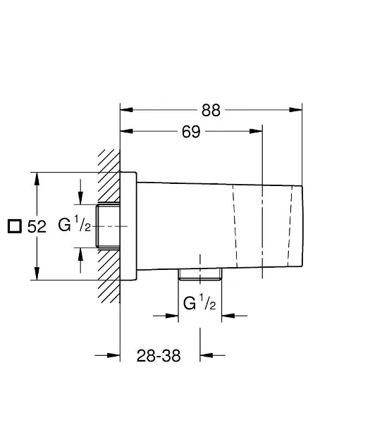 Grohe - Euphoria Cube - Zuhany kifolyó könyök - 26370GL0 – 2. kép
