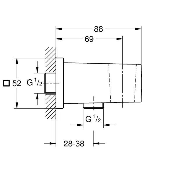 Grohe - Euphoria Cube - Zuhany kifolyó könyök - 26370GN0 – 2. kép