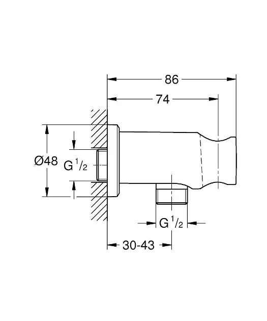 Grohe - Rainshower - Zuhany kifolyó könyök - 26658DL0 – 2. kép