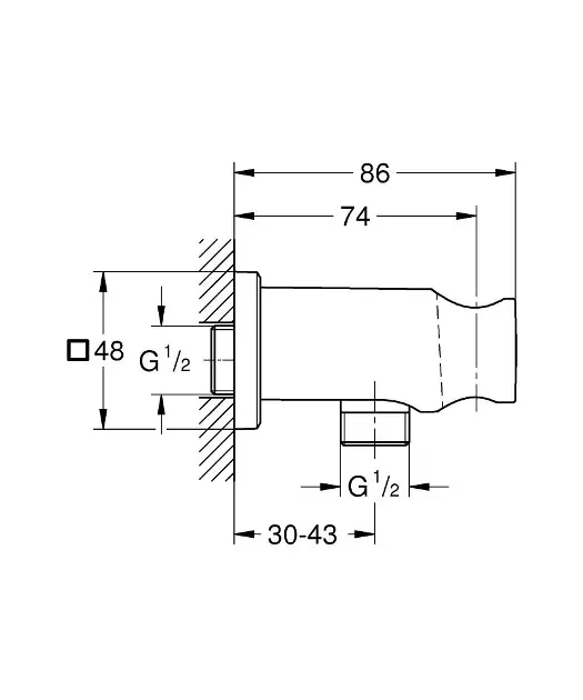Grohe - Rainshower - Zuhany kifolyó könyök - 26659A00 – 2. kép