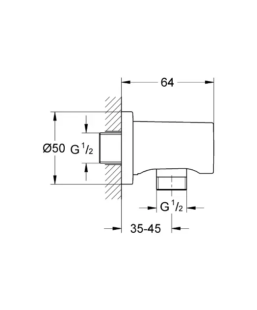 Grohe - Rainshower - Zuhany kifolyó könyök - 27057A00 – 2. kép