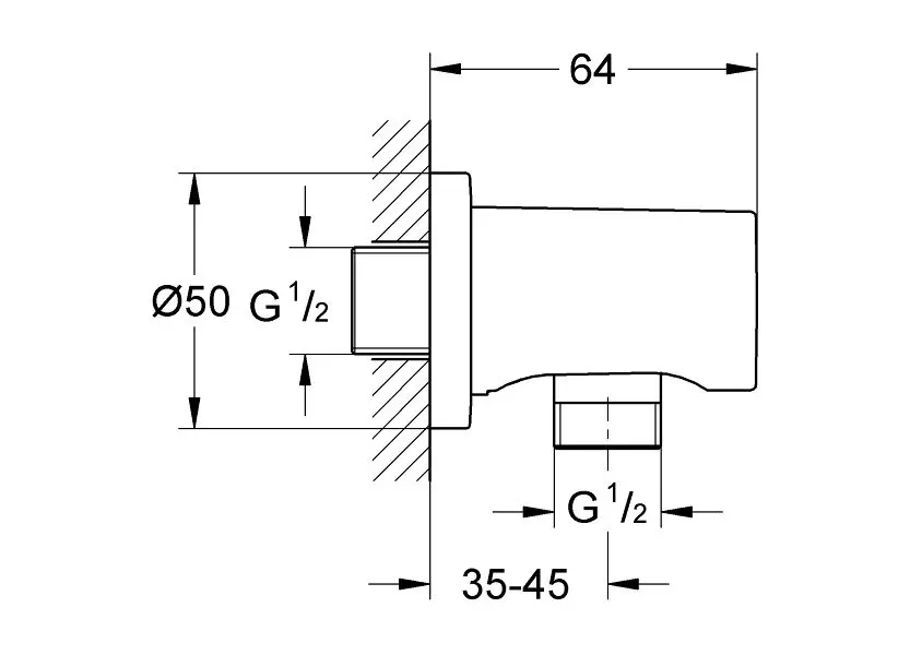 Grohe - Rainshower - Zuhany kifolyó könyök - 27057DC0 – 2. kép
