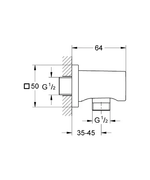 Grohe - Rainshower - Zuhany kifolyó könyök - 27076000 – 2. kép