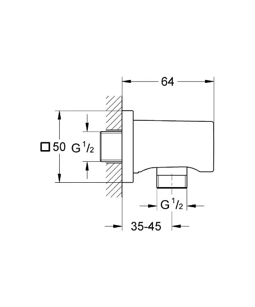 Grohe - Rainshower - Zuhany kifolyó könyök - 27076DL0 – 2. kép