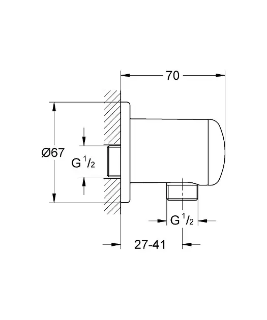Grohe - Relexa - Zuhany kifolyó könyök - 28680000 – 2. kép