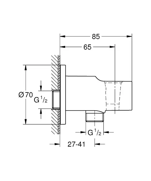 Grohe - Vitalio Universal - Zuhany kifolyó könyök - 26962001 – 2. kép