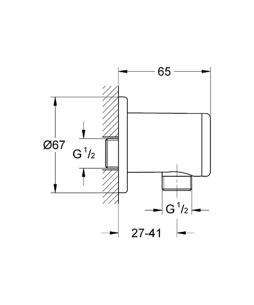 Grohe - Vitalio Universal - Zuhany kifolyó könyök - 26963001 – 2. kép