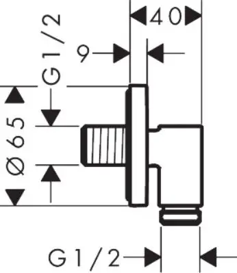 Hansgrohe - FixFit Fine E - Zuhany kifolyó könyök - 28883700 – 2. kép