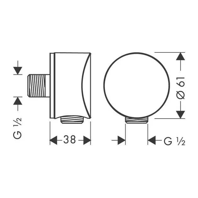 Hansgrohe - Fixfit - Zuhany kifolyó könyök - 26453000 – 2. kép