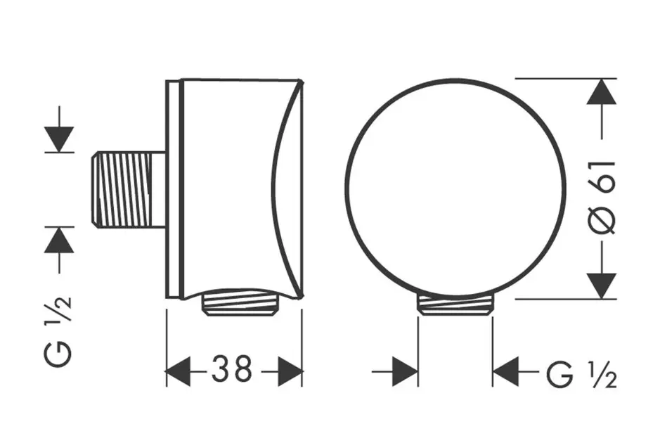 Hansgrohe - Fixfit - Zuhany kifolyó könyök - 26453990 – 2. kép