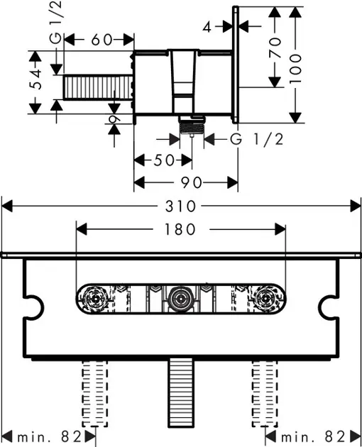 Hansgrohe - Fixfit - Zuhany kifolyó könyök - 26456400 – 2. kép