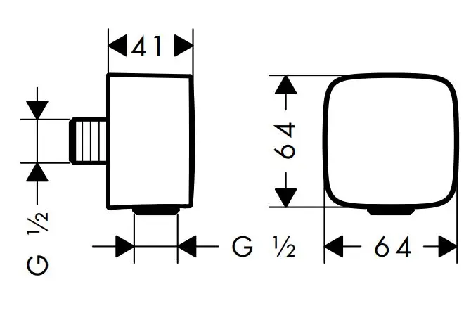 Hansgrohe - Fixfit - Zuhany kifolyó könyök - 26457670 – 2. kép