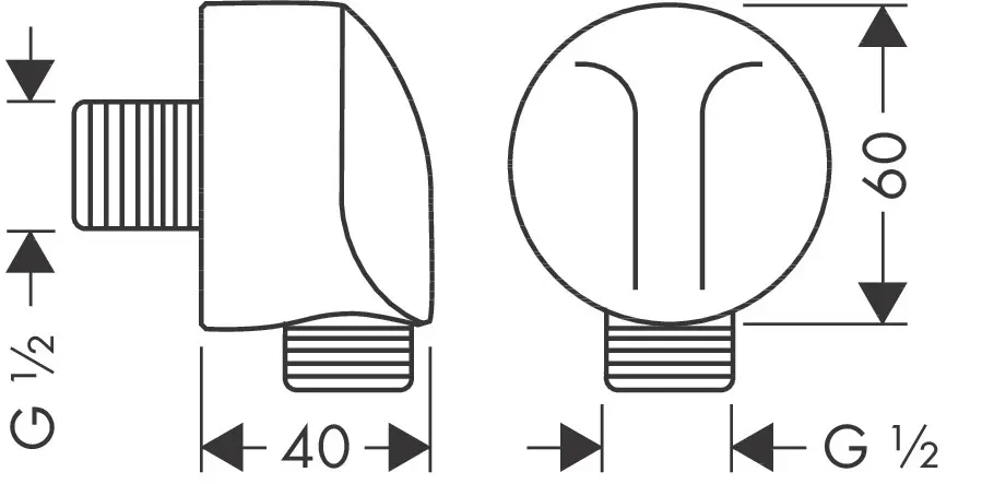 Hansgrohe - Fixfit - Zuhany kifolyó könyök - 27454340 – 2. kép