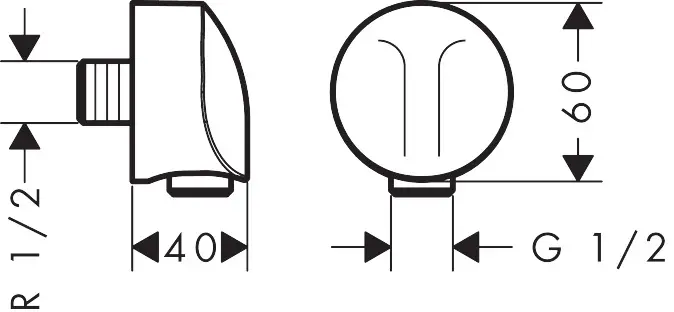 Hansgrohe - Shower elbows - Zuhany kifolyó könyök - 27458000 – 2. kép
