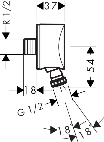 Hansgrohe - Shower elbows - Zuhany kifolyó könyök - 27506000 – 2. kép