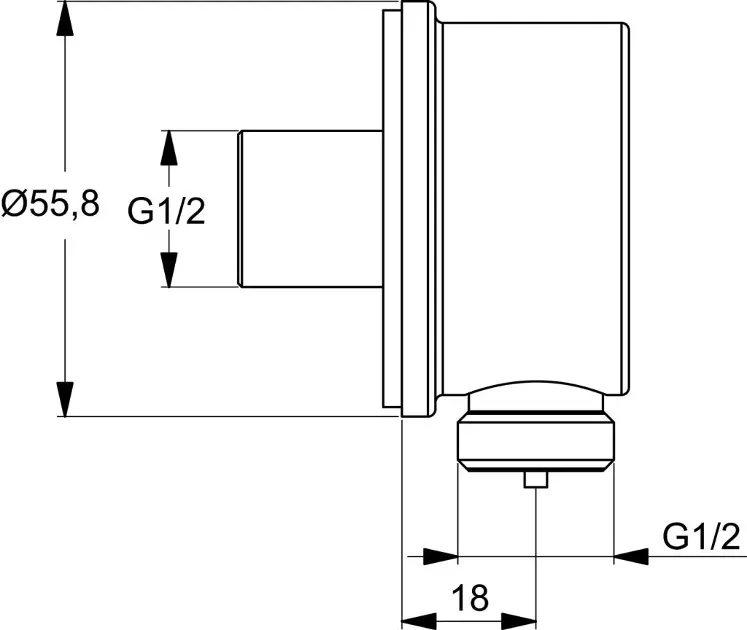 Ideal Standard - Idealrain - Zuhany kifolyó könyök - B9448AA – 2. kép