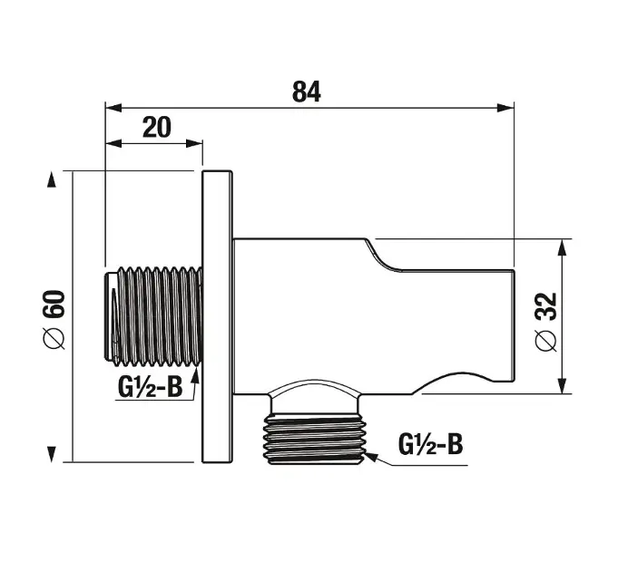 Jika - Mio Style - Zuhany kifolyó könyök - H3632F07161521 – 2. kép