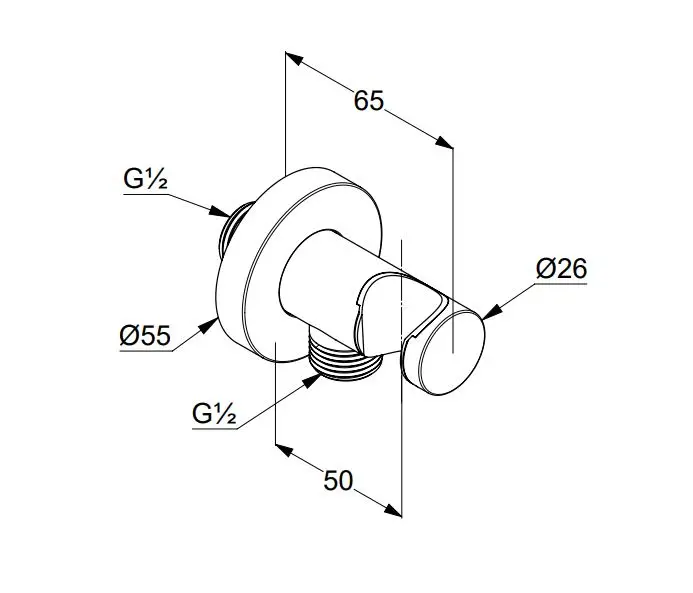 Kludi - A-Qa - Zuhany kifolyó könyök - 60547N0-00 – 2. kép