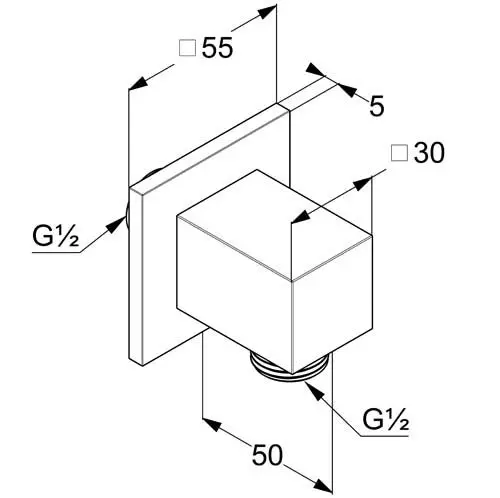 Kludi - A-Qa - Zuhany kifolyó könyök - 65549N1-00 – 2. kép