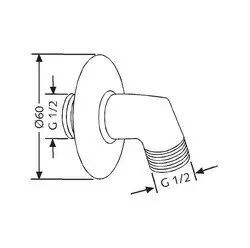 Kludi - Shower elbows - Zuhany kifolyó könyök - 6054005-00 – 2. kép