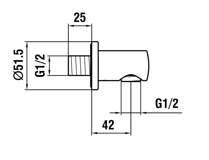 Laufen - Shower fittings - Zuhany kifolyó könyök - HF504776462000 – 2. kép