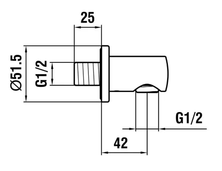 Laufen - Shower fittings - Zuhany kifolyó könyök - HF504776463000 – 2. kép