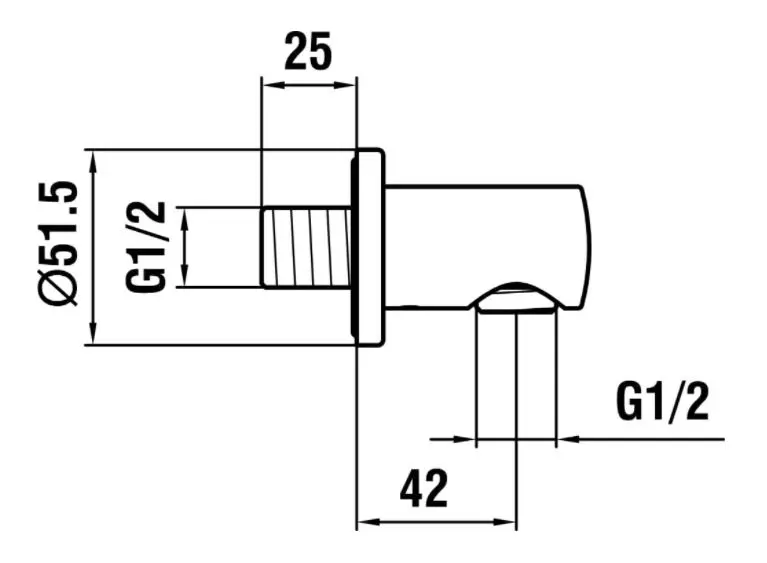 Laufen - Shower fittings - Zuhany kifolyó könyök - HF504776465000 – 2. kép