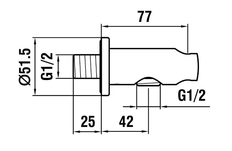Laufen - Shower fittings - Zuhany kifolyó könyök - HF504778462000 – 2. kép