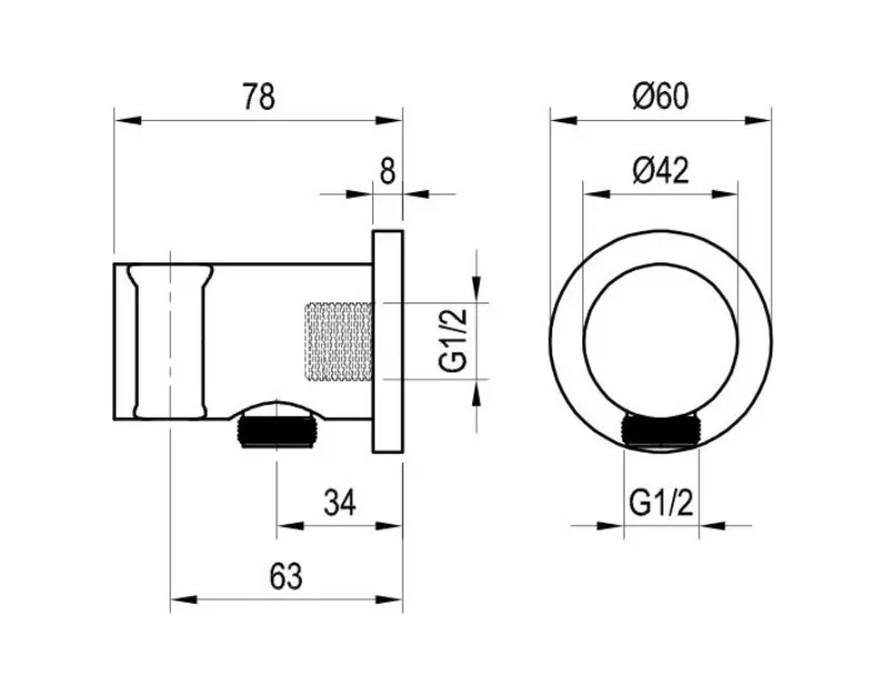 Ravak - Chrome - Zuhany kifolyó könyök - X07P1244 – 2. kép