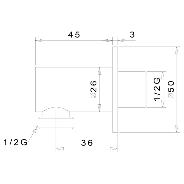 Sapho - Showers - Zuhany kifolyó könyök - SG202 – 2. kép