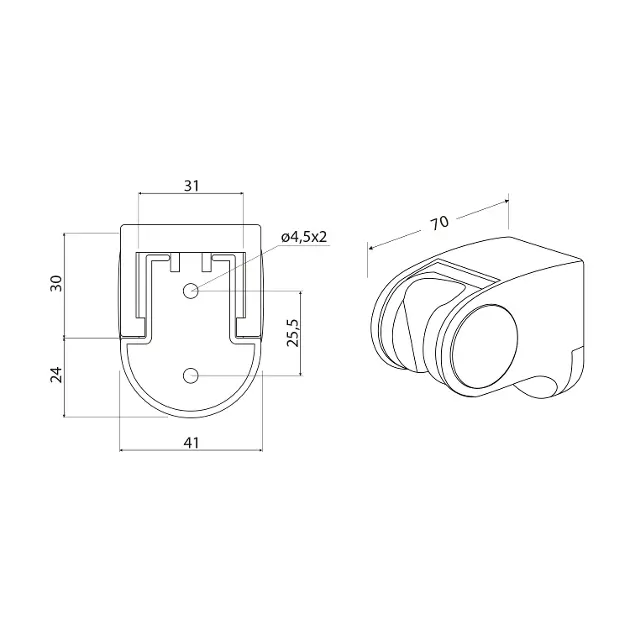 Aqualine - Equipment and accessories - Zuhanyfej tartó - SC139 – 2. kép