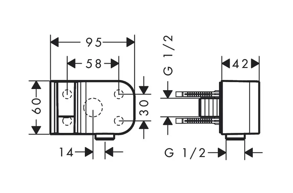 Axor - One - Zuhanyfej tartó - 45723340 – 2. kép