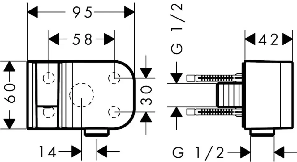 Axor - One - Zuhanyfej tartó - 45723670 – 2. kép