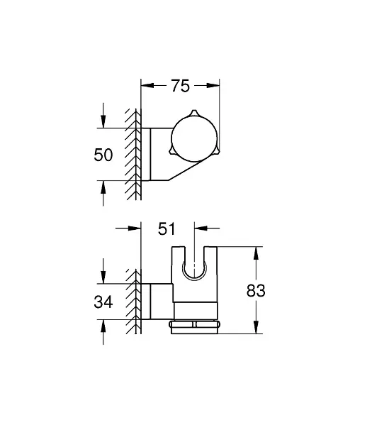 Grohe - Vitalio Universal - Zuhanyfej tartó - 26183001 – 2. kép