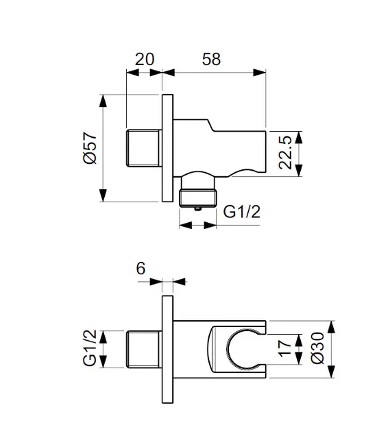 Ideal Standard - Idealrain - Zuhanyfej tartó - BC807XG – 2. kép