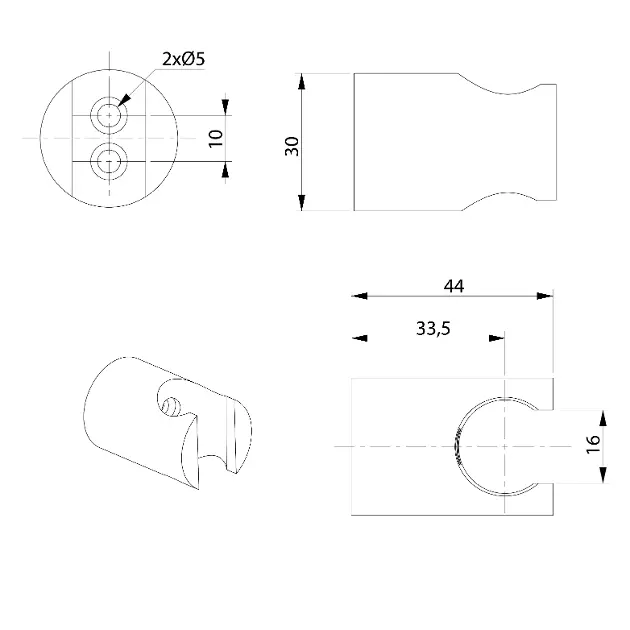 Sapho - Showers - Zuhanyfej tartó - 1205-15GB – 2. kép