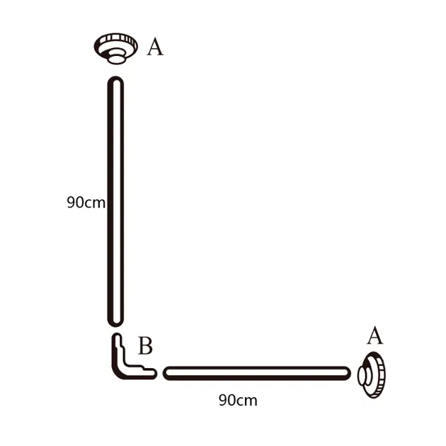 Aqualine - Equipment and accessories - Zuhanyfüggöny rúd - AC9090 – 2. kép