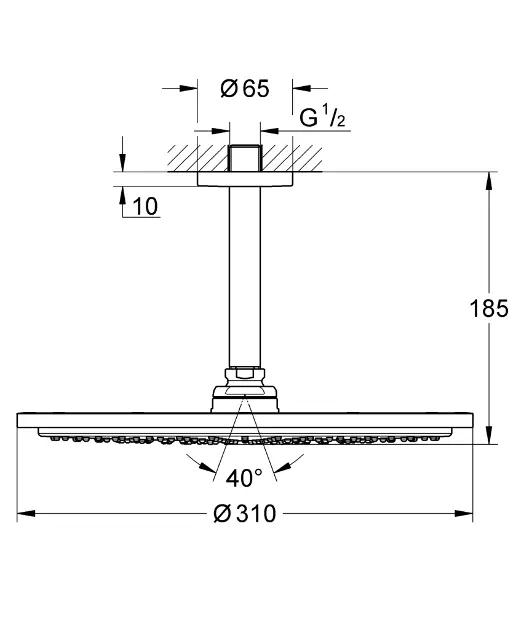 Grohe - Rainshower Cosmopolitan - Fejzuhany - 26067A00 – 2. kép
