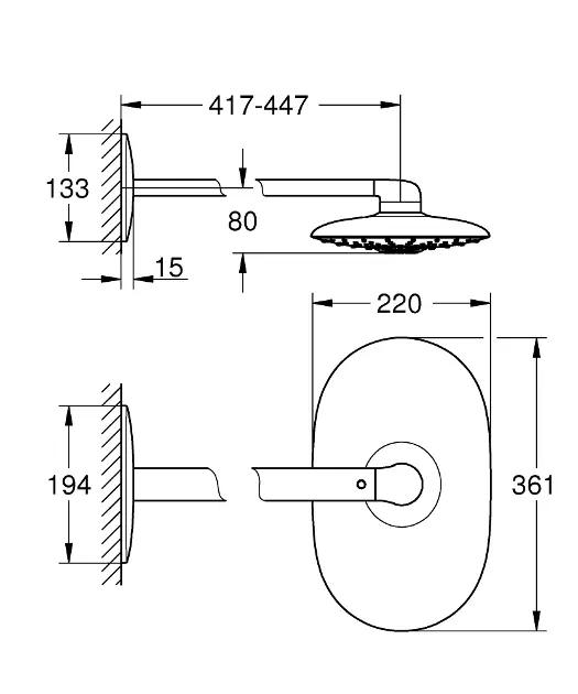 Grohe - Rainshower - Fejzuhany - 26254LS0 – 2. kép