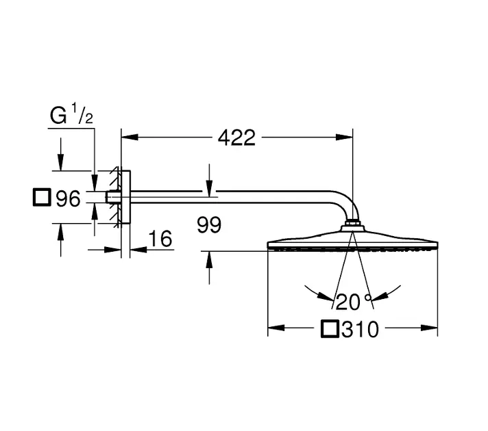 Grohe - Rainshower - Fejzuhany - 26564AL0 – 2. kép