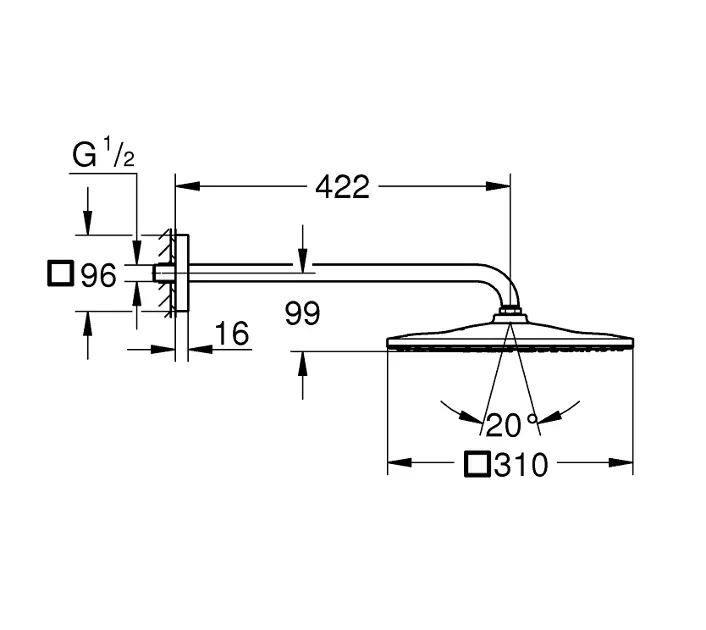 Grohe - Rainshower - Fejzuhany - 26564DL0 – 2. kép