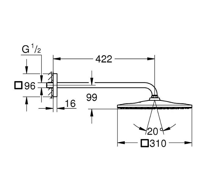 Grohe - Rainshower - Fejzuhany - 26564GN0 – 2. kép