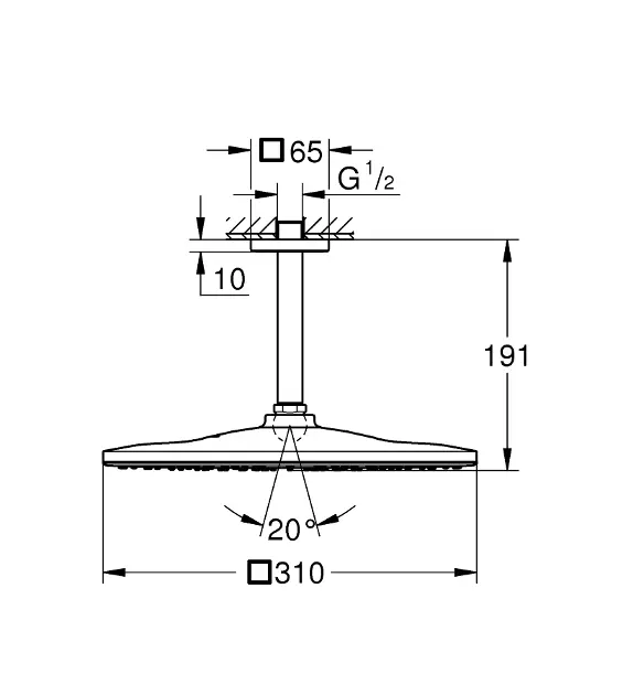 Grohe - Rainshower - Fejzuhany - 26566A00 – 2. kép