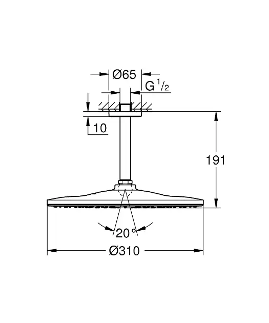 Grohe - Rainshower Mono - Fejzuhany - 26560DA0 – 2. kép