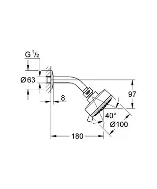 Grohe - Tempesta Cosmopolitan - Fejzuhany - 26090001 – 2. kép