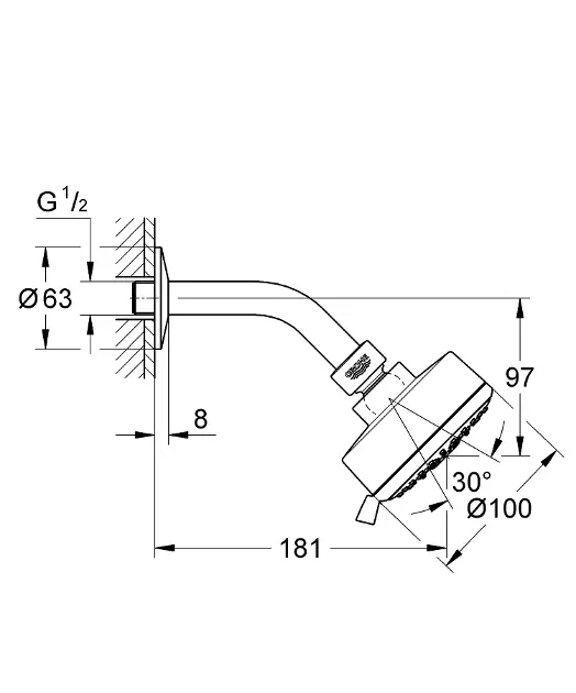 Grohe - Tempesta Cosmopolitan - Fejzuhany - 27869001 – 2. kép