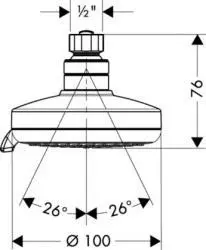 Hansgrohe - Croma 100 - Fejzuhany - 27443000 – 2. kép