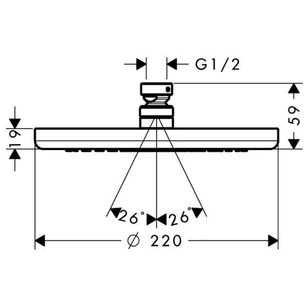 Hansgrohe - Croma 220 - Fejzuhany - 26464000 – 2. kép