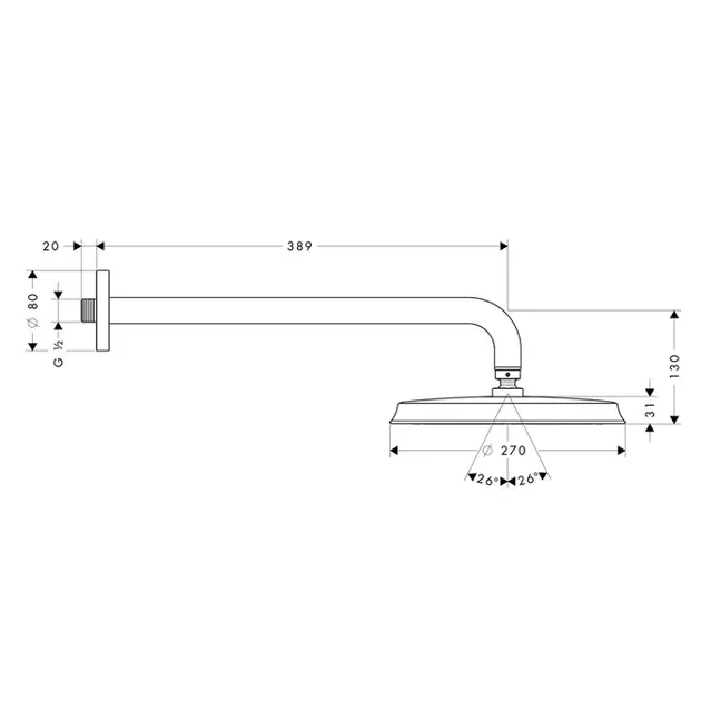 Hansgrohe - Raindance Classic - Fejzuhany - 27424000 – 2. kép